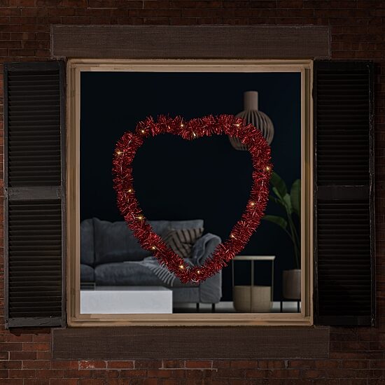 Northlight Lighted Tinsel Heart Wall Decal