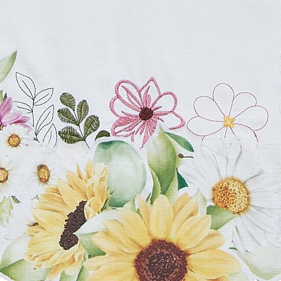 Elrene Home Fashions Sunflower And Daisies Cutwork Table Runner