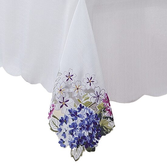 Threadmade Spring Hydrangea Floral Cutwork Tablecloth