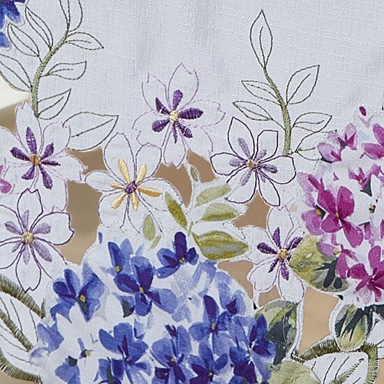 Threadmade Spring Hydrangea Floral Cutwork Tablecloth