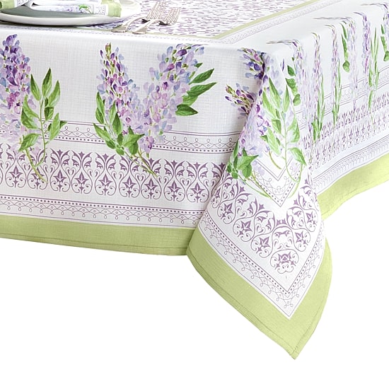 Threadmade Lilac Garden Engineered Tablecloth