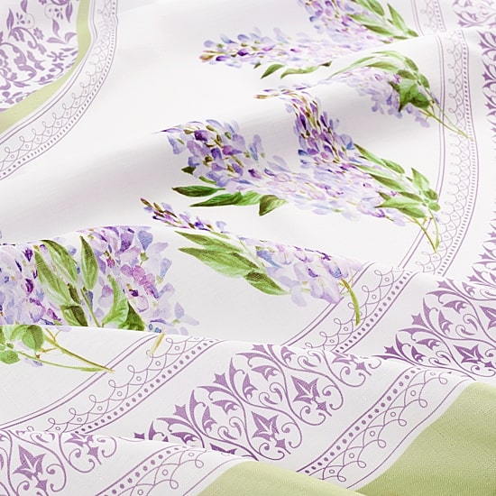 Threadmade Lilac Garden Engineered Tablecloth