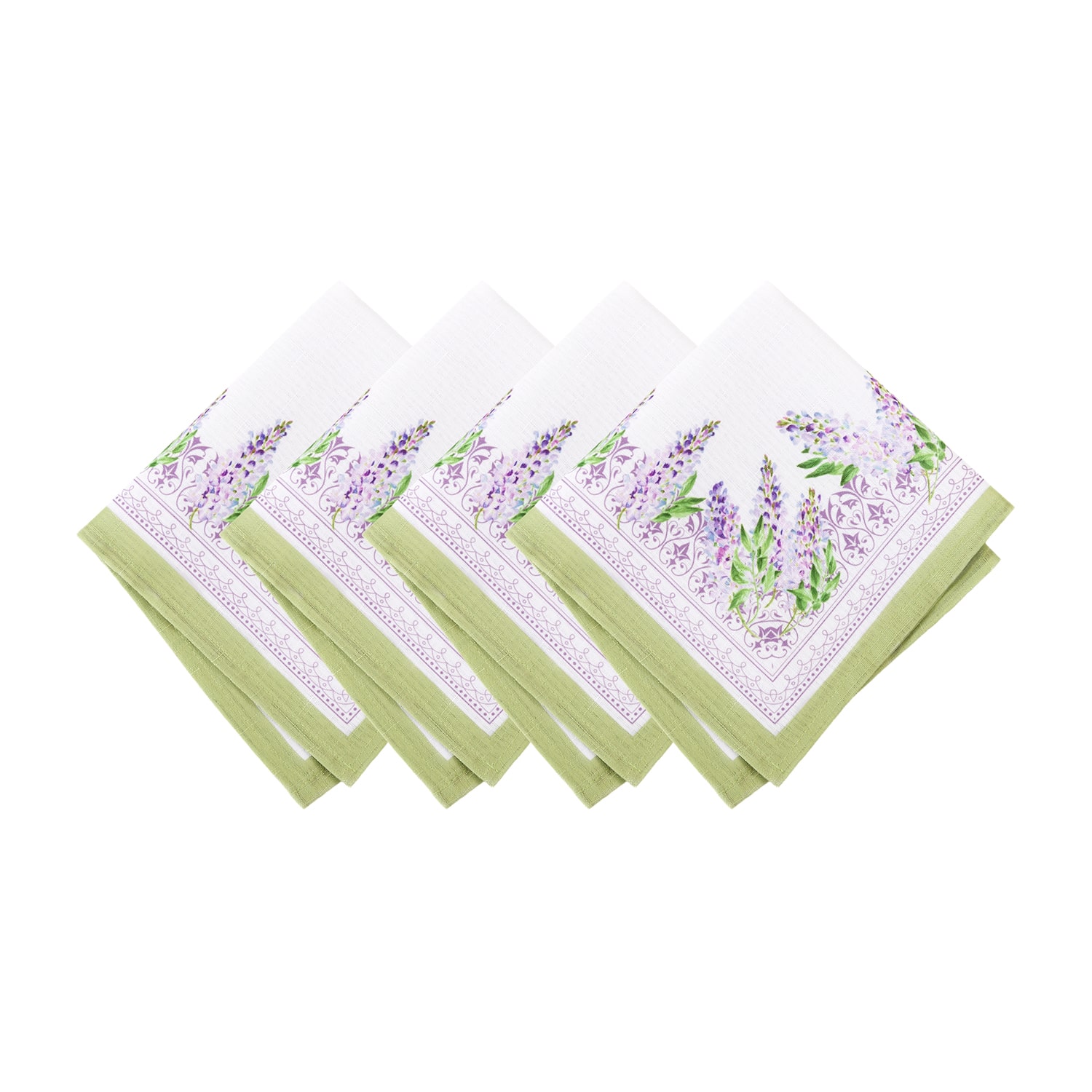 Elrene Home Fashions Lilac Garden Engineered 4 Pack Napkins