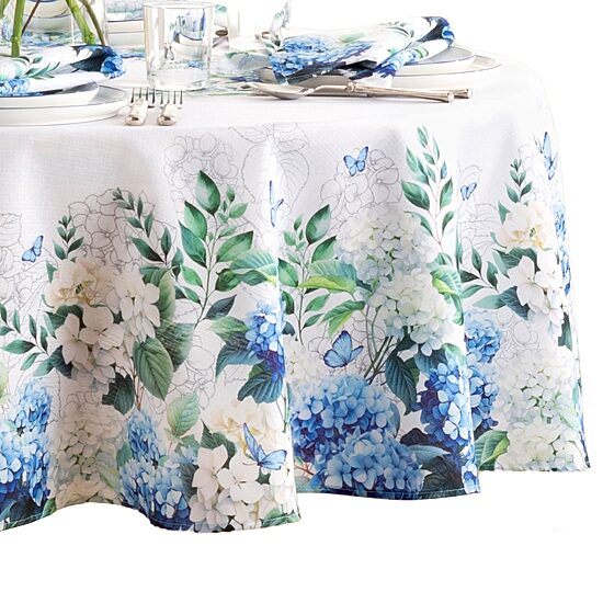 Threadmade Hydrangea Bloom Double Border Tablecloth