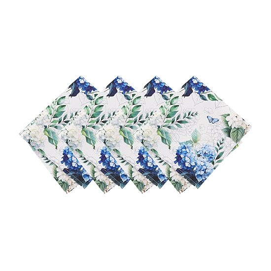 Threadmade Hydrangea Bloom 4 Pack Napkins