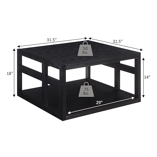 Monterey Square Coffee Table with Shelf
