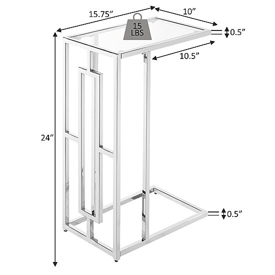 Convenience Concepts Town Living Room Collection Glass C Table