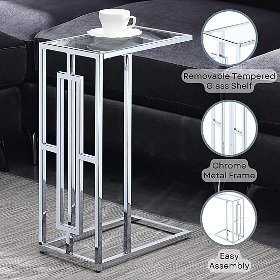 Convenience Concepts Town Living Room Collection Glass C Table