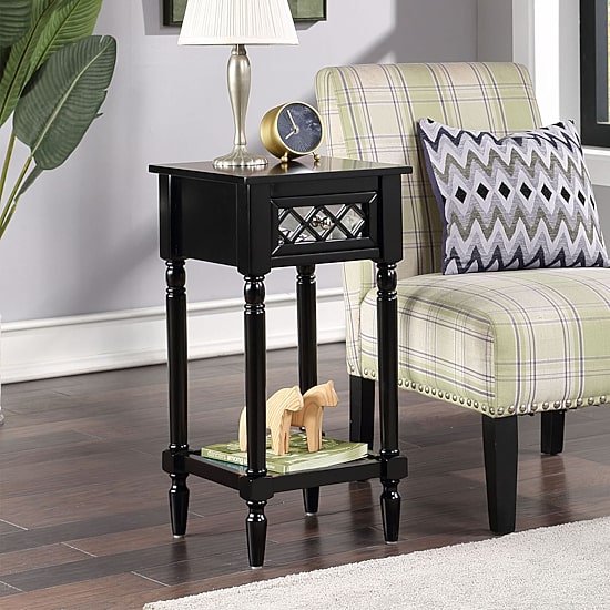 French Country Khloe 1-Drawer Accent Table with Shelf