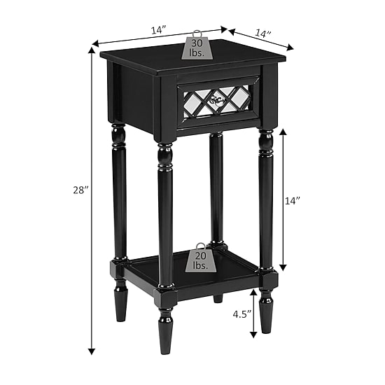 French Country Khloe 1-Drawer Accent Table with Shelf