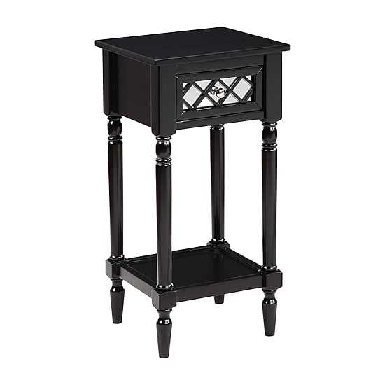 French Country Khloe 1-Drawer Accent Table with Shelf