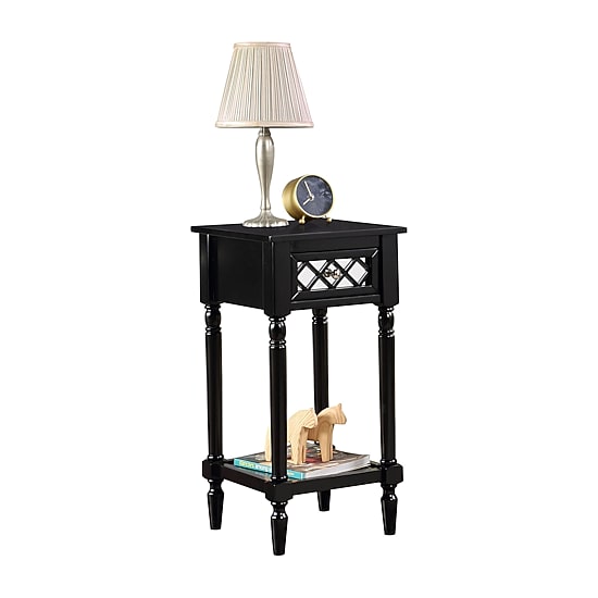 French Country Khloe 1-Drawer Accent Table with Shelf