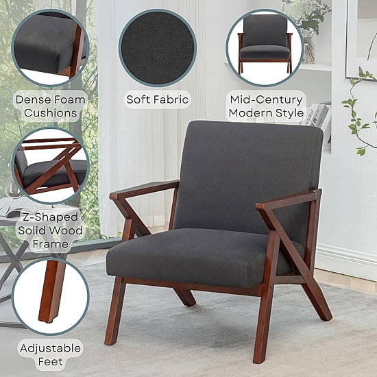 Take-A-Seat Cliff Mid-Century Modern Accent Lounge Armchair