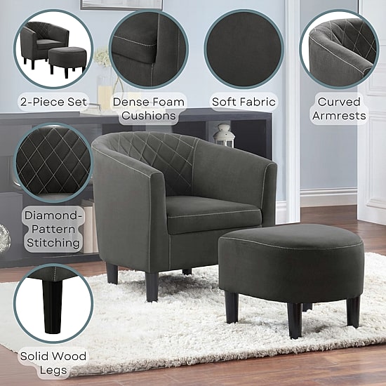 Roosevelt Chair + Ottoman Set
