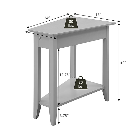 American Heritage Wedge End Table with Shelf