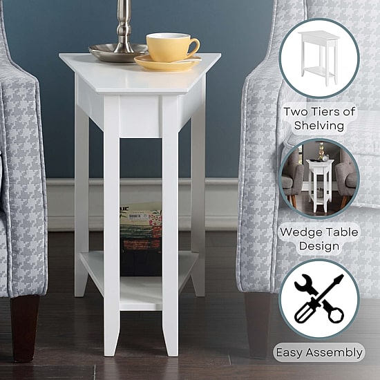 American Heritage Wedge End Table with Shelf