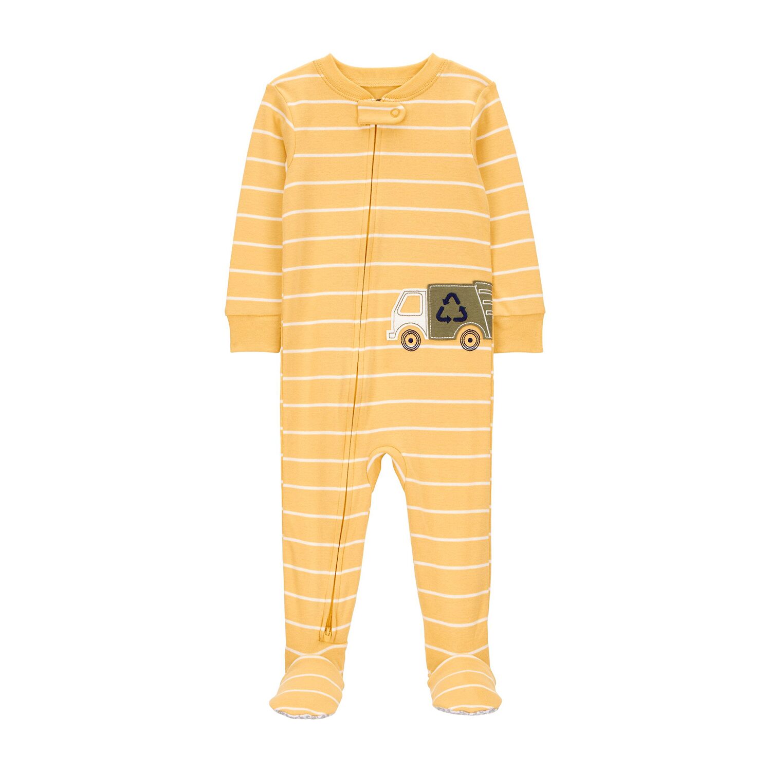 Carter's Baby Boys Rib Crew Neck Long Sleeve Footed Pajamas
