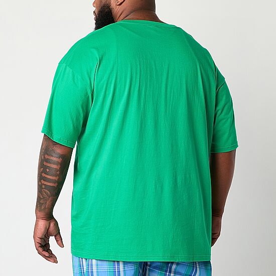 St. John's Bay Mens Crew Neck Short Sleeve Big and Tall Pajama Top