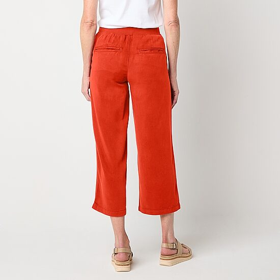 St. John's Bay Womens Wide Leg High Rise Capri Pant