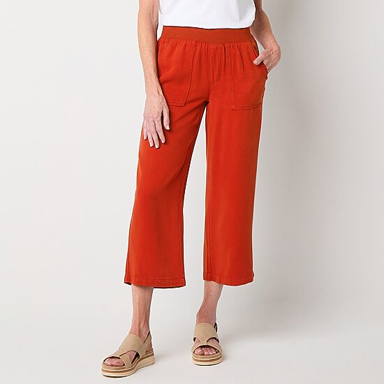 St. John's Bay Womens Wide Leg High Rise Capri Pant