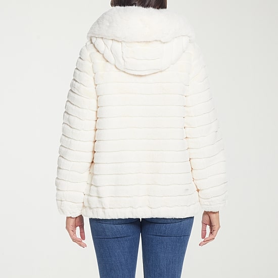 Gallery Womens Faux Fur Hooded Heavyweight Coat