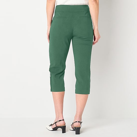 Liz Claiborne April Womens Stretch Fabric Slim Mid Rise Capri Pant