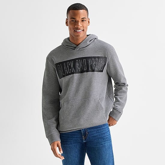 Hope & Wonder Black History Month Black And Proud Mens Long Sleeve Fleece Hoodie