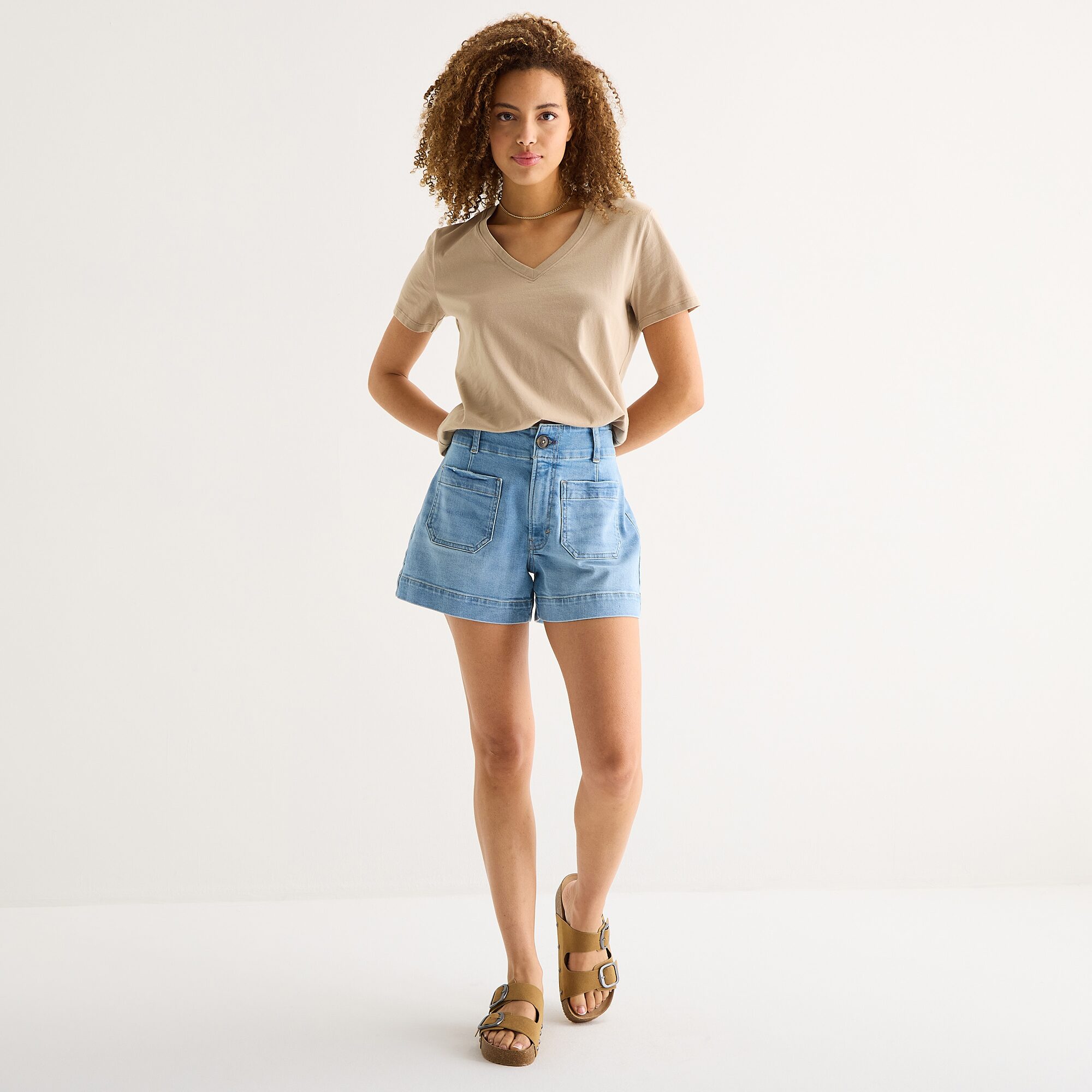 a.n.a Womens V Neck Short Sleeve T-Shirt
