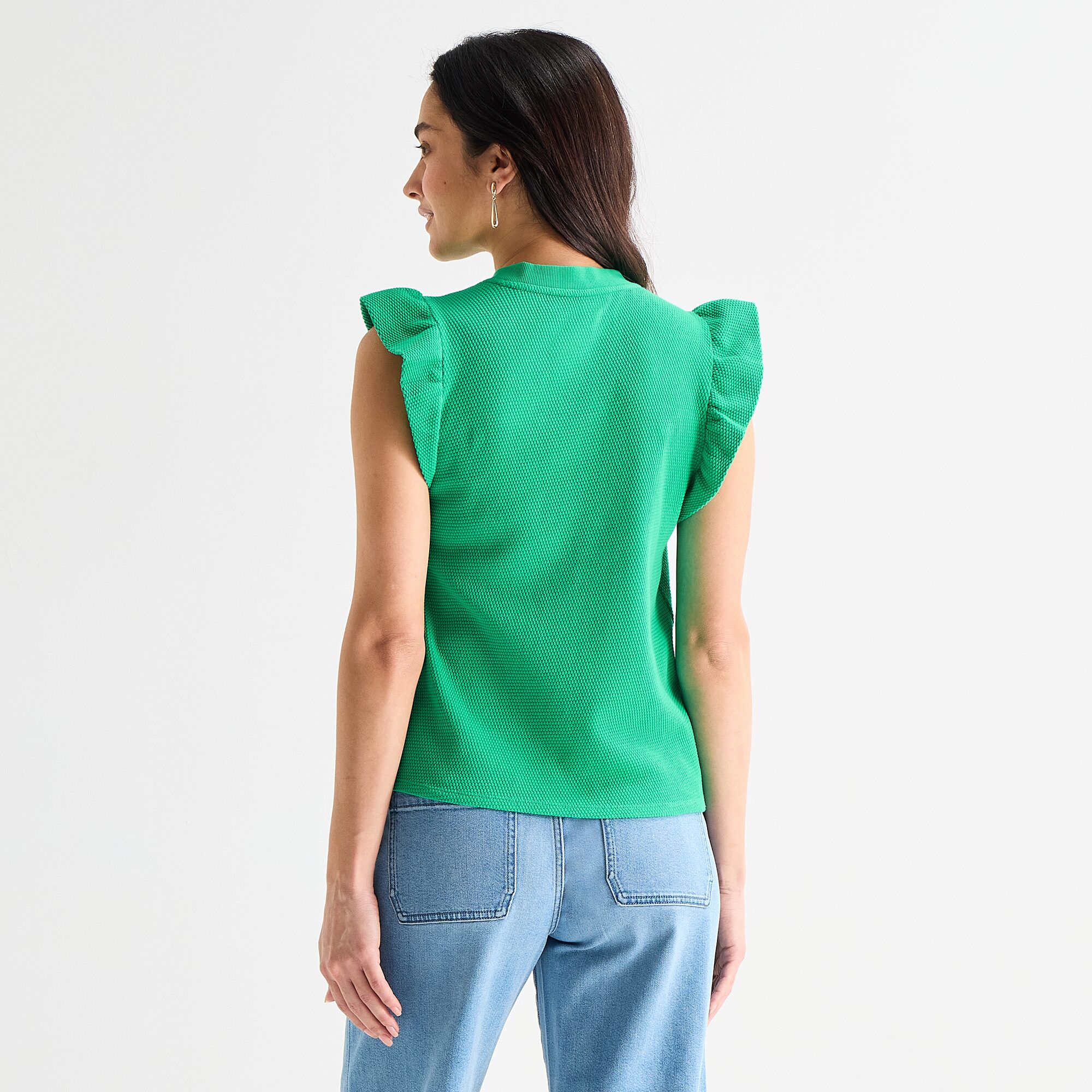St. John's Bay Womens Crew Neck Short Sleeve Blouse
