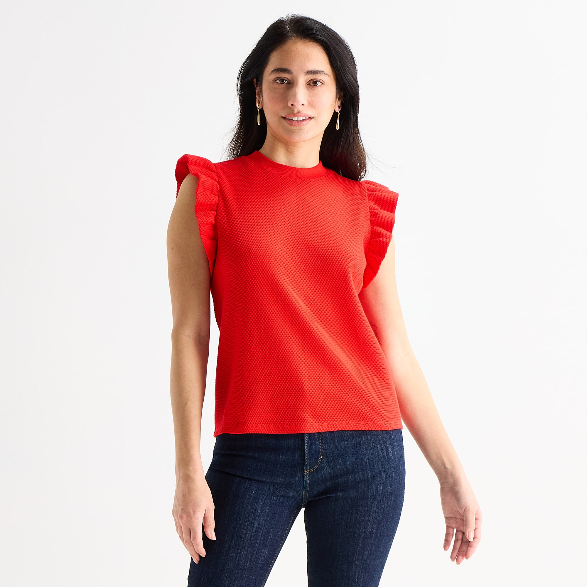 St. John's Bay Womens Crew Neck Short Sleeve Blouse