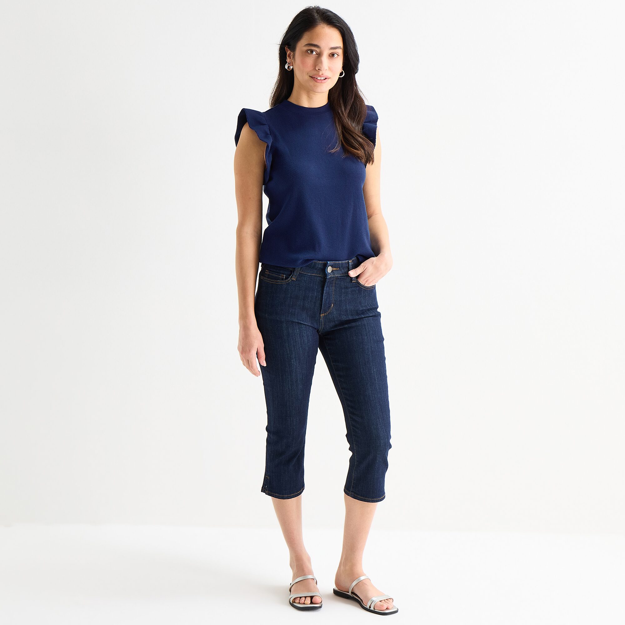 St. John's Bay Womens Crew Neck Short Sleeve Blouse
