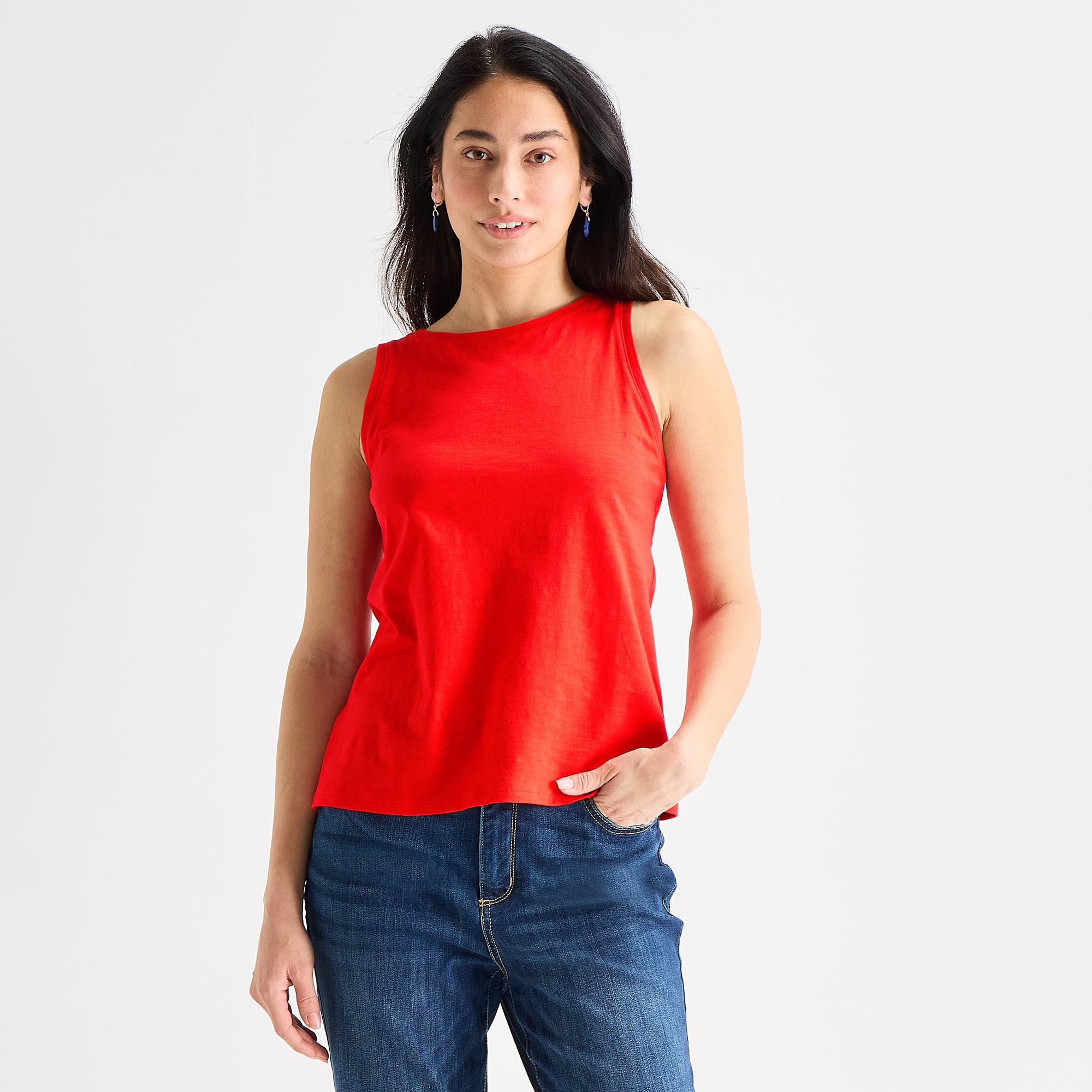 St. John's Bay Womens Crew Neck Sleeveless Tank Top