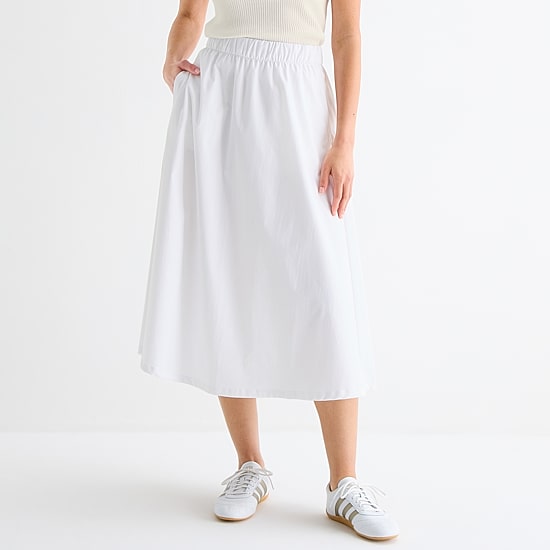 Stylus Womens Midi A-Line Skirt, Color: White - JCPenney