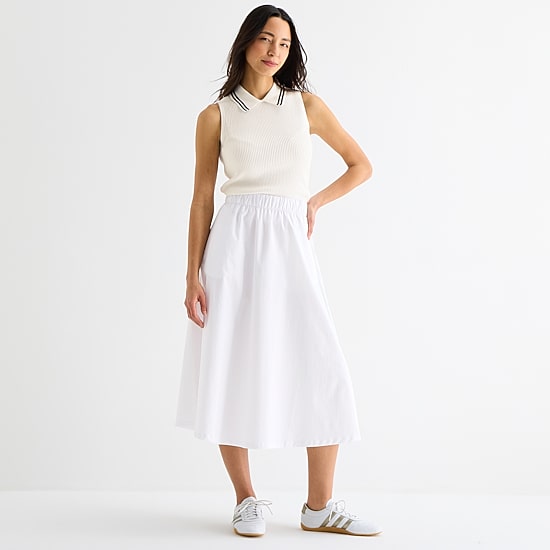 Stylus Womens Midi A-Line Skirt