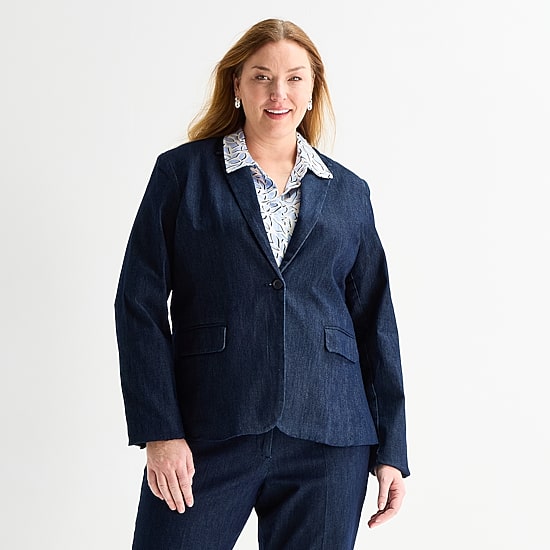 Liz Claiborne Womens Plus Classic Fit Blazer