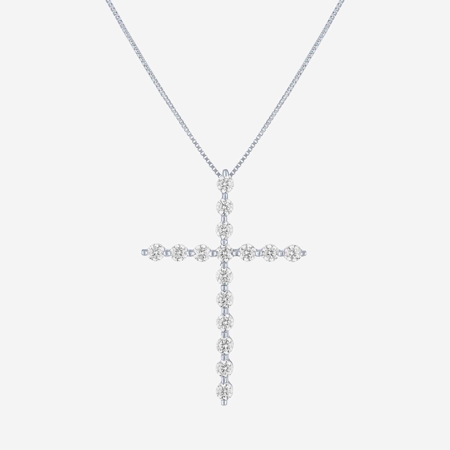 (G-H / Si2-I1) Womens 2/3 Ct. T.W. Lab Grown White Diamond 10K Gold Cross 18 Inch Pendant Necklace
