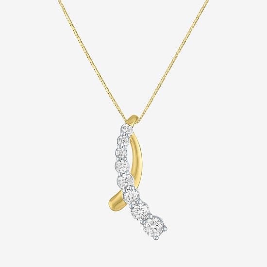 (G-H / Si2-I1) Womens 2/3 Ct. T.W. Lab Grown White Diamond 10K Gold 18 Inch Pendant Necklace