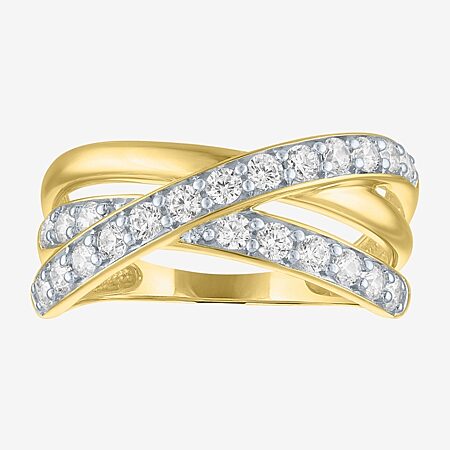 Womens 1/3 CT. T.W. Natural White Diamond 10K Gold Cluster