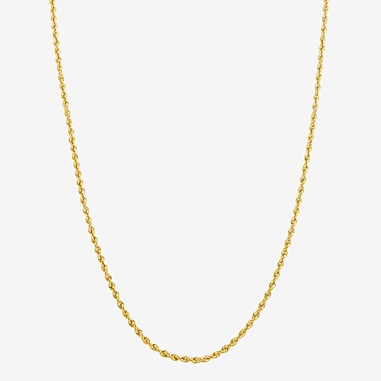 14K Yellow Gold 1.8mm Hollow Rope Chain Necklace