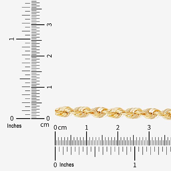 Unisex Adult 10K Gold 22 Inch Rope Chain Necklace