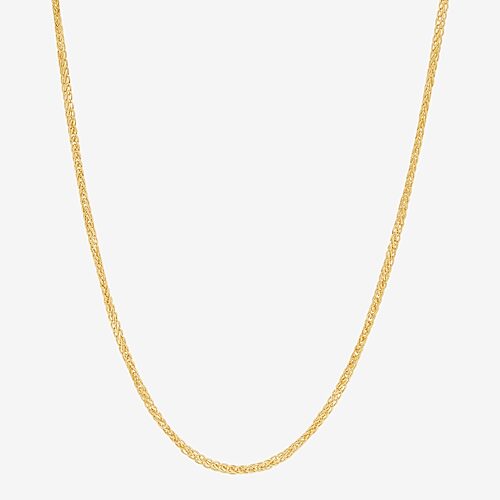 Womens 14K Gold 16 Inch Wheat Chain Necklace, One Size, Yellow