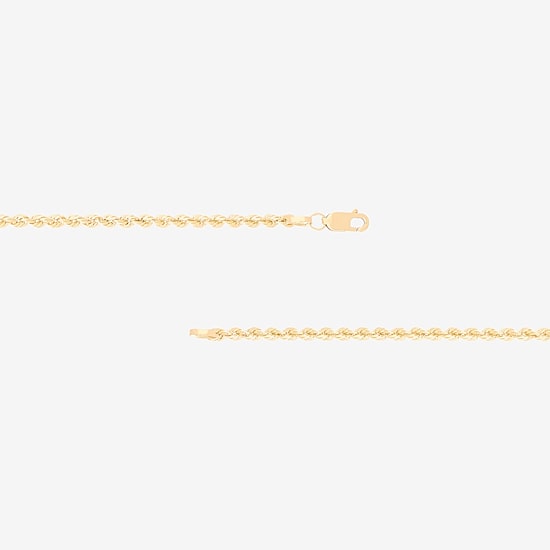 14K Gold 16 - 30 Inch Semi-Solid Sparkle Rope Chain Necklace