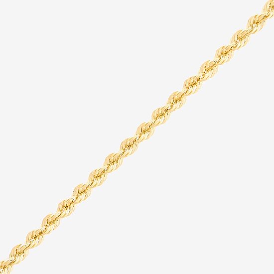 14K Gold 16 - 30 Inch Semi-Solid Sparkle Rope Chain Necklace