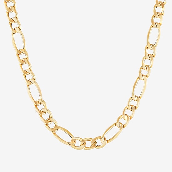 Made in Italy Mens 10K Gold 24 Inch Figaro Chain Necklace