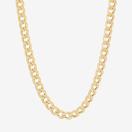 Made In Italy Mens 10K Yellow Gold 22" 6mm Semi-Solid Curb Chain Necklace