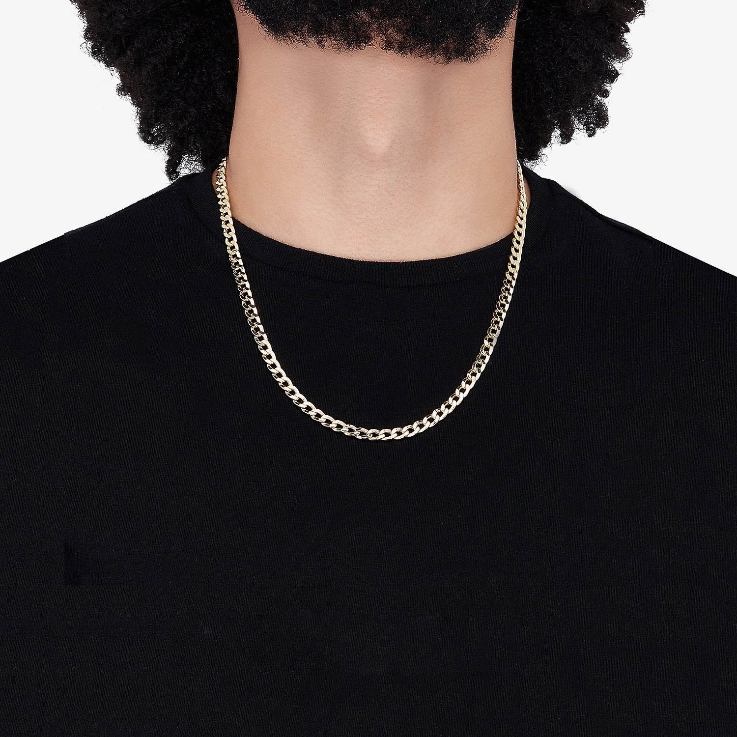 Made In Italy Mens 10K Yellow Gold 22" 6mm Semi-Solid Curb Chain Necklace