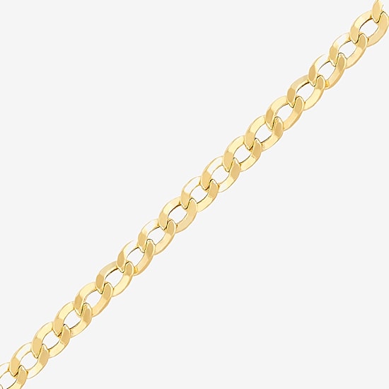 Made In Italy Mens 10K Yellow Gold 22" 6mm Semi-Solid Curb Chain Necklace