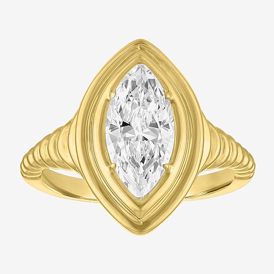 Diamond Addiction (G-H / Si2-I1) Womens 1 1/2 CT. T.W. Lab Grown White Diamond 14K Gold Over Silver Marquise Cocktail Ring