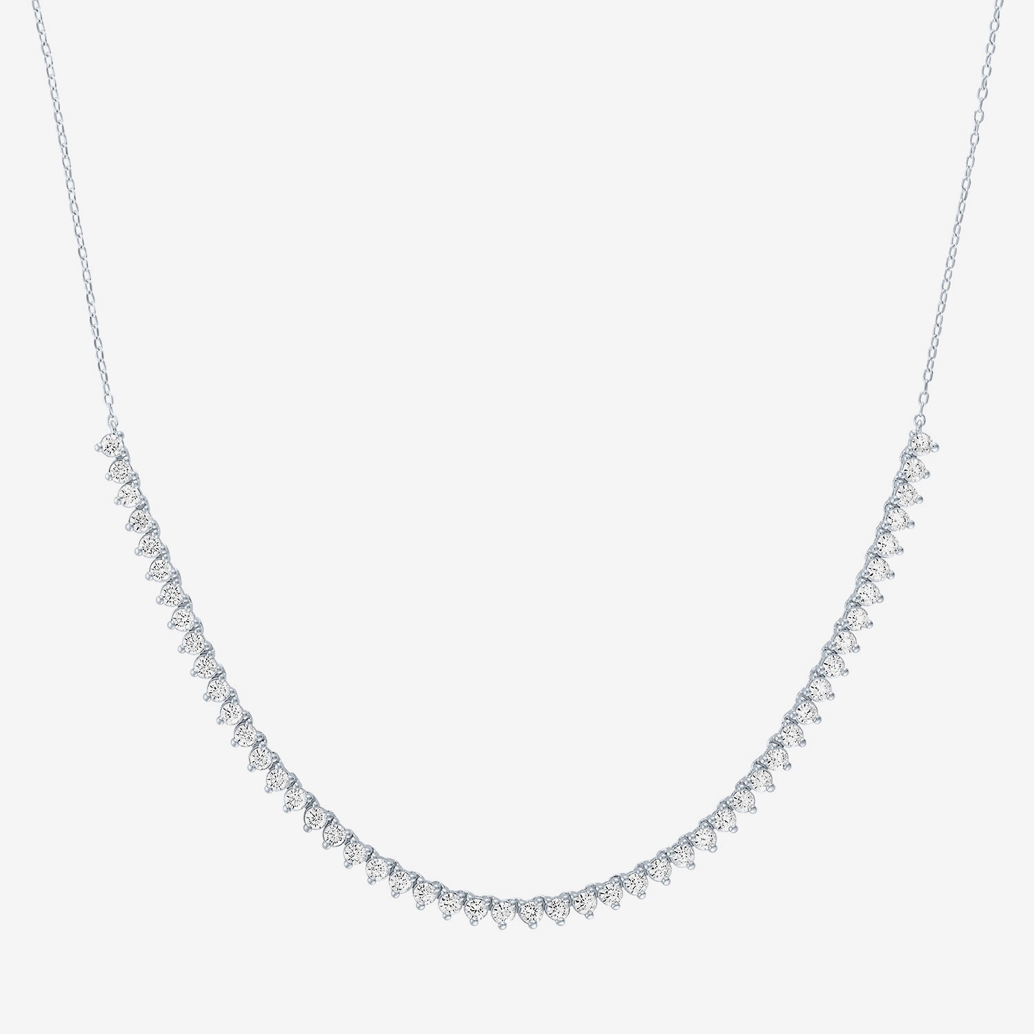 Diamond Addiction (G-H / Si2-I1) Womens White Diamond Sterling Silver 18 Inch Tennis Necklace