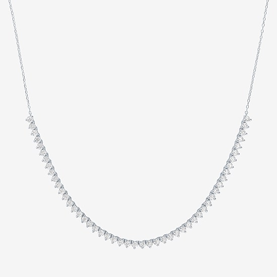 Diamond Addiction (G-H / Si2-I1) Womens White Diamond Sterling Silver 18 Inch Tennis Necklace